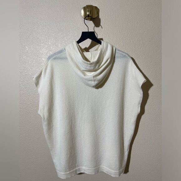 Maisoncashmere Women's Cashmere Sleeveless Lounge Hoodie Made in Italy - Picture 3 of 7